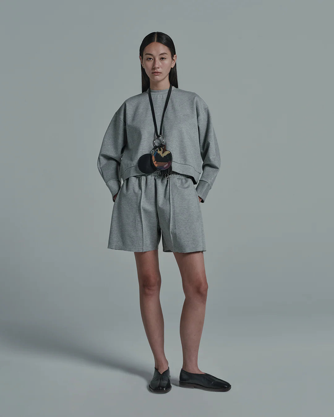 กางเกงขาสั้นผ้าเจอร์ซีย์เมลานจ์ (Melange Jersey Track Shorts)