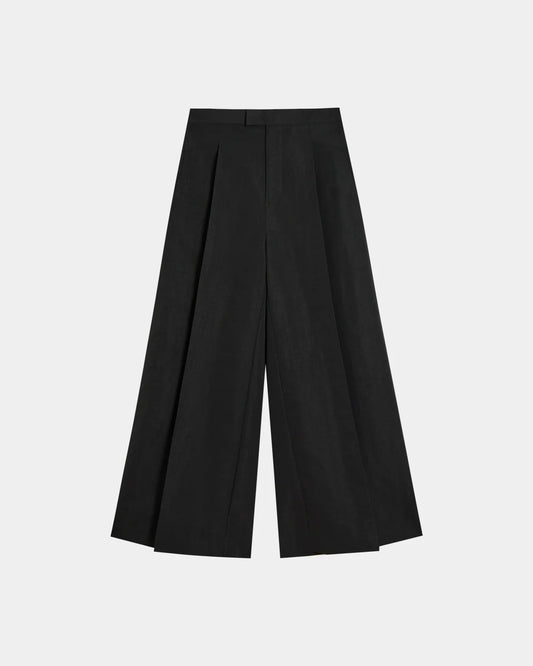 กางเกงขายาวขากว้างตกแต่งฮุก